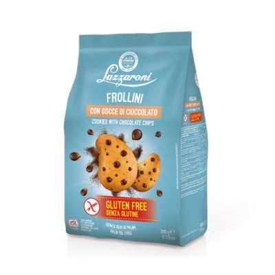 LAZZARONI COOKIES WITH CHOCOLATE CHIPS GLUTEN FREE 200 GR